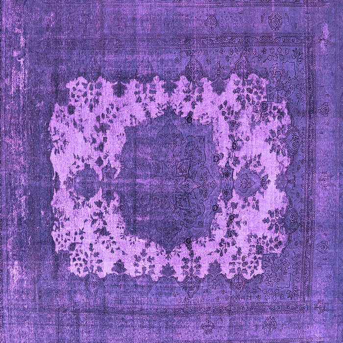 Square Machine Washable Oriental Purple Industrial Area Rugs, wshurb541pur