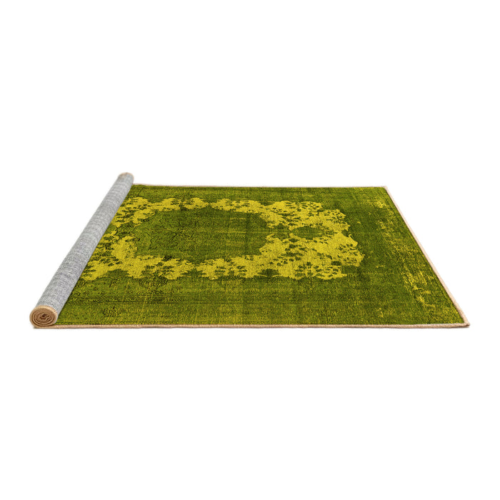 Sideview of Machine Washable Oriental Yellow Industrial Rug, wshurb541yw