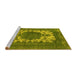 Sideview of Machine Washable Oriental Yellow Industrial Rug, wshurb541yw