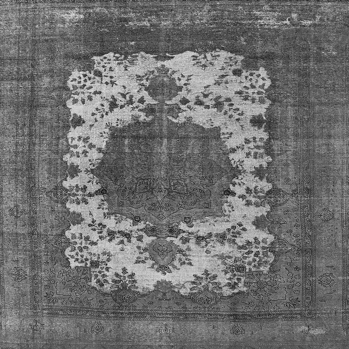 Square Machine Washable Oriental Gray Industrial Rug, wshurb541gry
