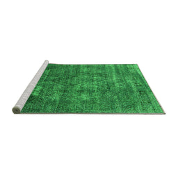 Sideview of Machine Washable Persian Green Bohemian Area Rugs, wshurb542grn