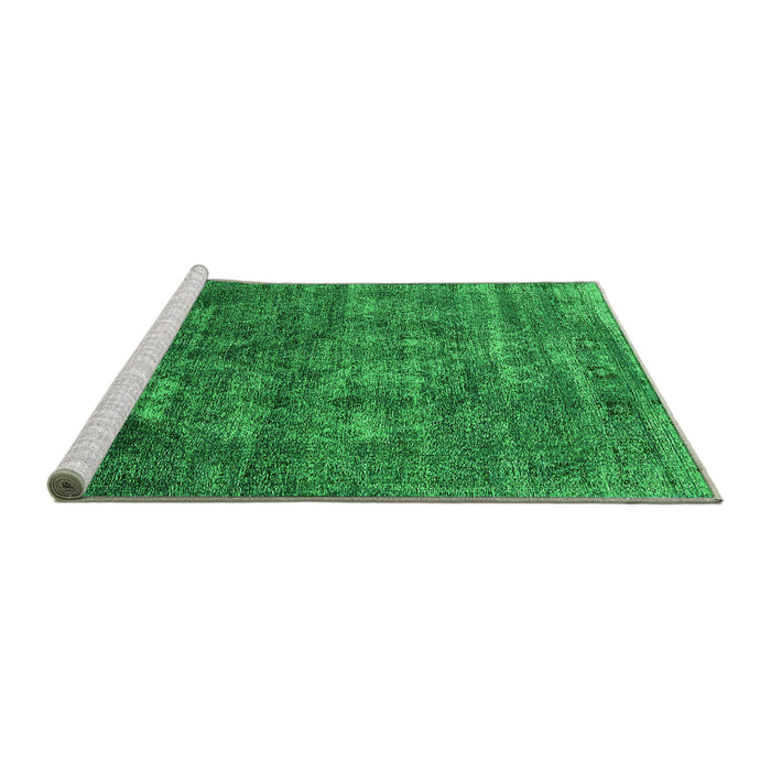 Sideview of Machine Washable Persian Green Bohemian Area Rugs, wshurb542grn