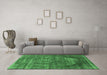 Machine Washable Persian Emerald Green Bohemian Area Rugs in a Living Room,, wshurb542emgrn