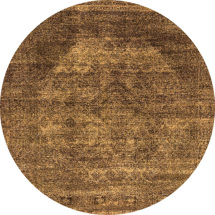 Round Machine Washable Persian Orange Bohemian Area Rugs, wshurb542org