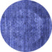 Round Persian Blue Bohemian Rug, urb542blu