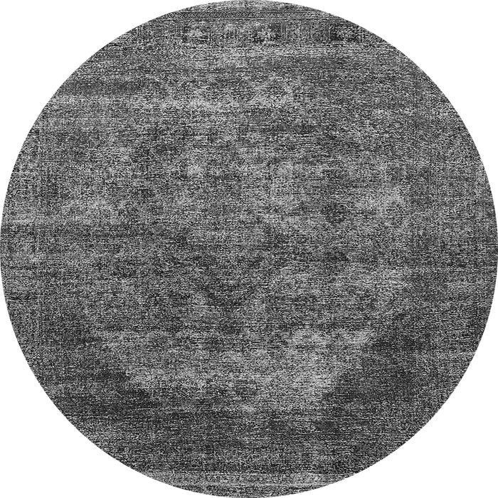 Round Machine Washable Persian Gray Bohemian Rug, wshurb542gry