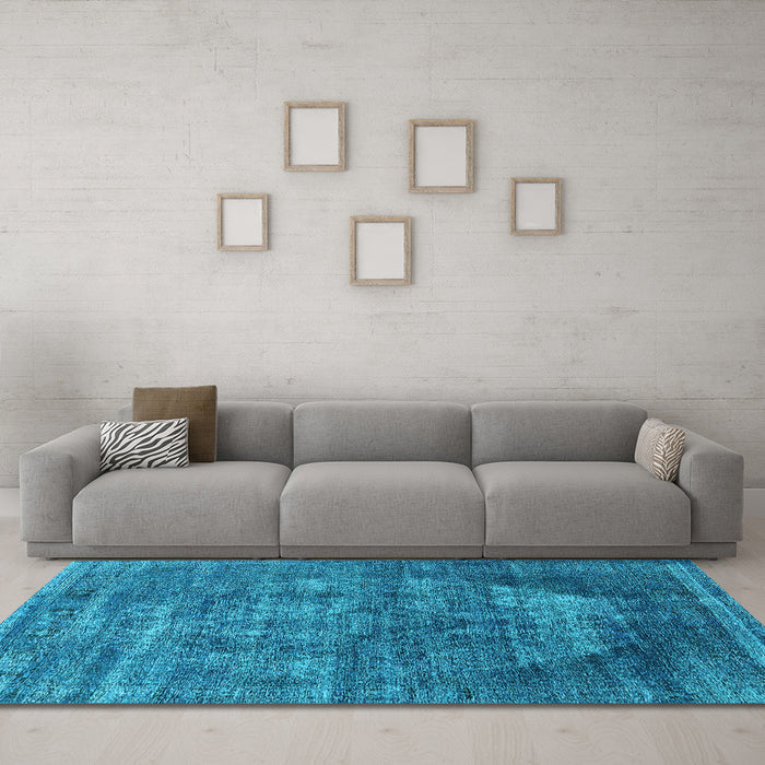 Machine Washable Persian Light Blue Bohemian Rug in a Living Room, wshurb542lblu