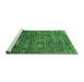 Sideview of Machine Washable Persian Emerald Green Bohemian Area Rugs, wshurb542emgrn