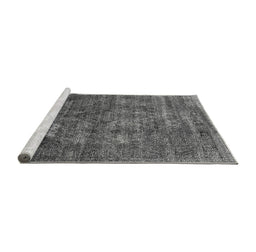 Sideview of Machine Washable Persian Gray Bohemian Rug, wshurb542gry