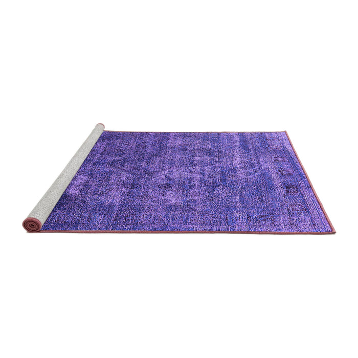 Sideview of Machine Washable Persian Purple Bohemian Area Rugs, wshurb542pur