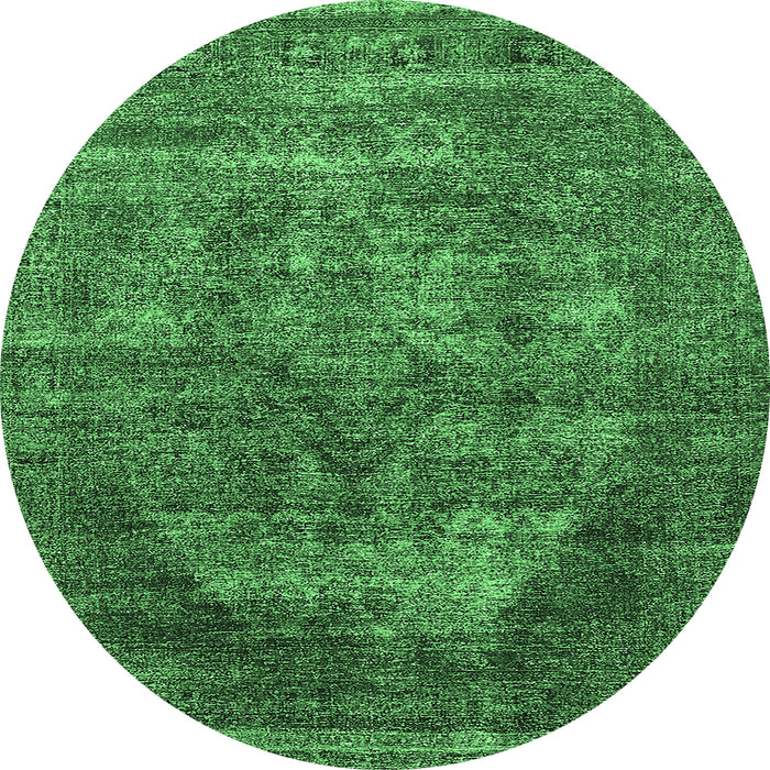 Round Persian Emerald Green Bohemian Rug, urb542emgrn