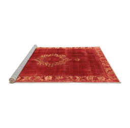 Sideview of Machine Washable Oriental Orange Industrial Area Rugs, wshurb543org