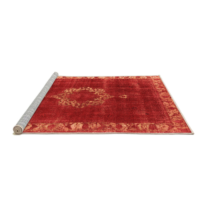 Sideview of Machine Washable Oriental Orange Industrial Area Rugs, wshurb543org