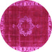 Round Oriental Pink Industrial Rug, urb543pnk