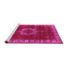 Sideview of Machine Washable Oriental Pink Industrial Rug, wshurb543pnk