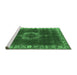 Sideview of Machine Washable Oriental Emerald Green Industrial Area Rugs, wshurb543emgrn