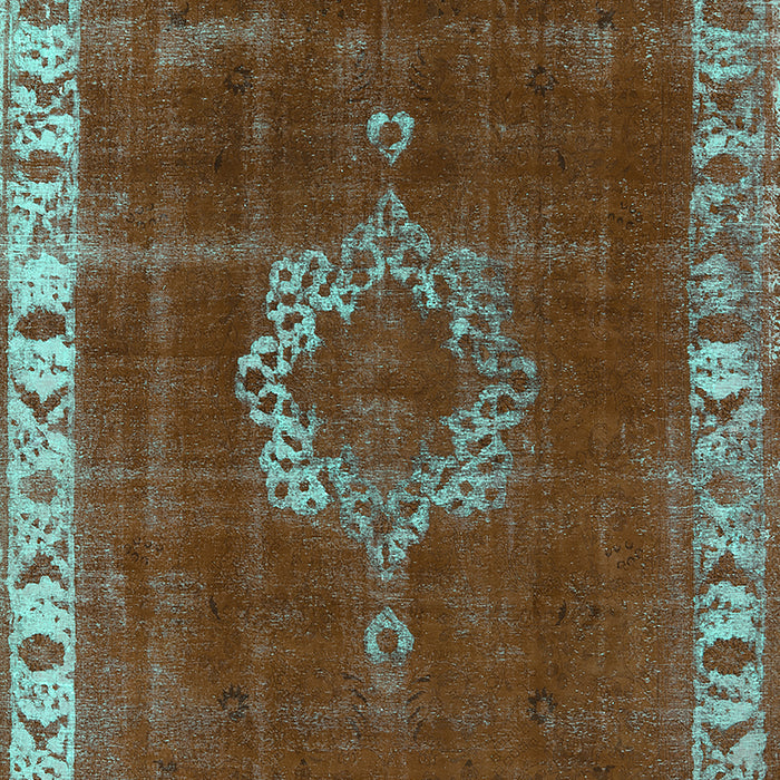 Machine Washable Oriental Turquoise Industrial Area Rugs, wshurb543turq