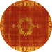 Round Oriental Yellow Industrial Rug, urb543yw