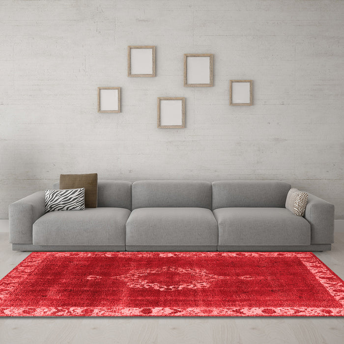 Industrial Red Washable Rugs