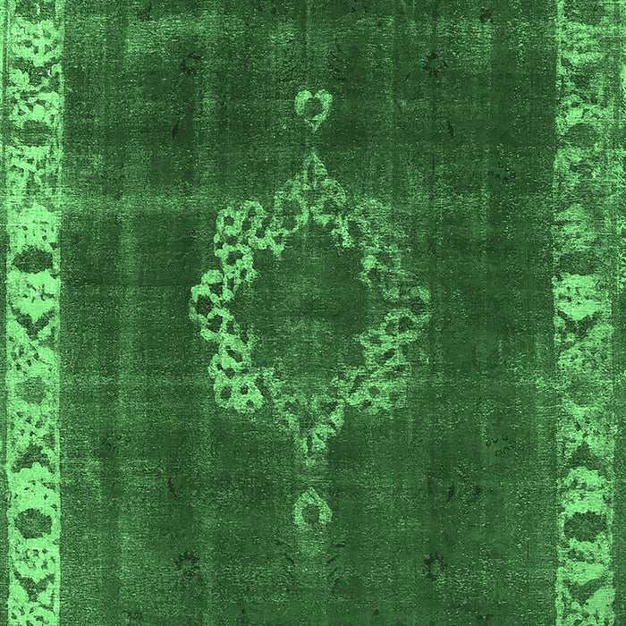 Machine Washable Oriental Emerald Green Industrial Area Rugs, wshurb543emgrn