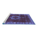 Sideview of Machine Washable Oriental Blue Industrial Rug, wshurb543blu