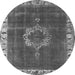 Round Oriental Gray Industrial Rug, urb543gry