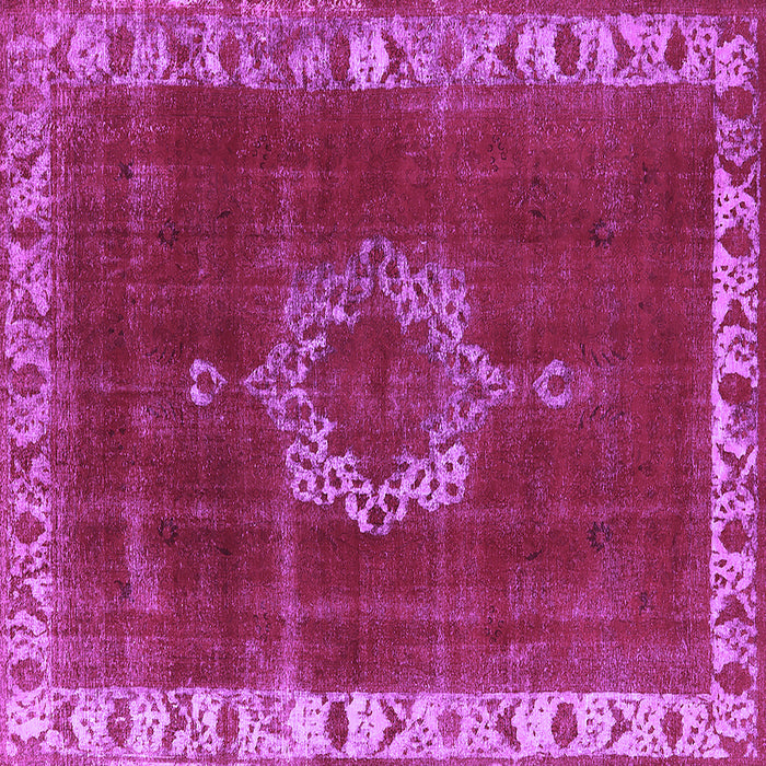 Square Machine Washable Oriental Purple Industrial Area Rugs, wshurb543pur