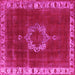 Square Machine Washable Oriental Pink Industrial Rug, wshurb543pnk