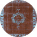 Round Oriental Light Blue Industrial Rug, urb543lblu