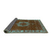 Sideview of Oriental Turquoise Industrial Rug, urb543turq