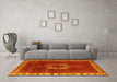 Machine Washable Oriental Yellow Industrial Rug in a Living Room, wshurb543yw