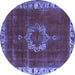 Round Oriental Blue Industrial Rug, urb543blu