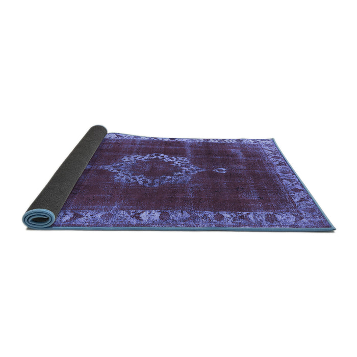Sideview of Oriental Blue Industrial Rug, urb543blu