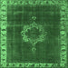 Square Oriental Emerald Green Industrial Rug, urb543emgrn