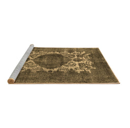 Sideview of Machine Washable Oriental Brown Industrial Rug, wshurb544brn