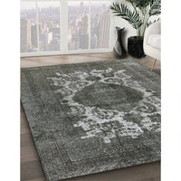 Mid-Century Modern Black Oriental Rug, urb544