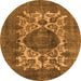 Round Oriental Orange Industrial Rug, urb544org