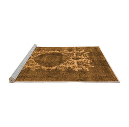 Sideview of Machine Washable Oriental Orange Industrial Area Rugs, wshurb544org