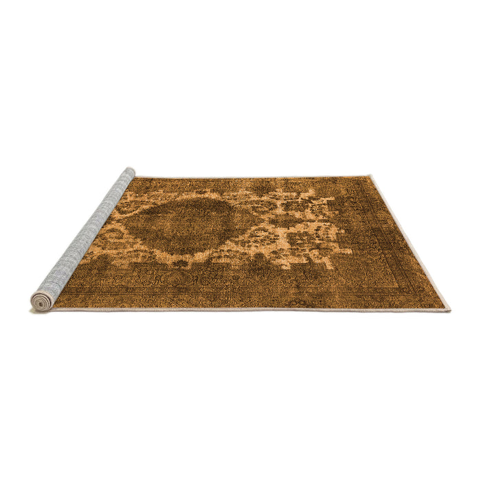 Sideview of Machine Washable Oriental Orange Industrial Area Rugs, wshurb544org