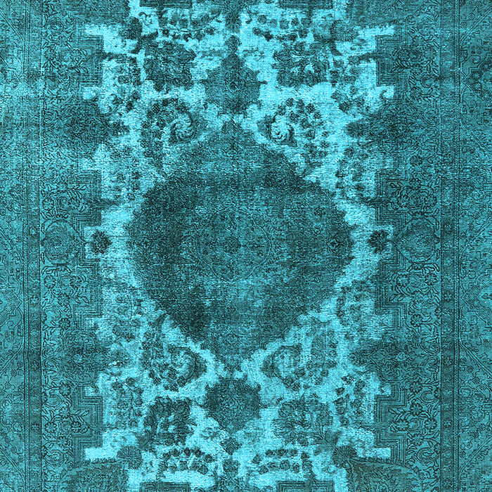 Machine Washable Oriental Light Blue Industrial Rug, wshurb544lblu