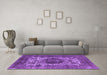 Machine Washable Oriental Purple Industrial Area Rugs in a Living Room, wshurb544pur