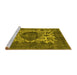 Sideview of Machine Washable Oriental Yellow Industrial Rug, wshurb544yw