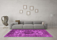 Machine Washable Oriental Pink Industrial Rug, wshurb544pnk