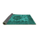 Sideview of Oriental Turquoise Industrial Rug, urb544turq