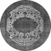 Round Oriental Gray Industrial Rug, urb545gry