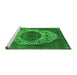 Sideview of Machine Washable Oriental Green Industrial Area Rugs, wshurb545grn