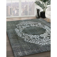 Mid-Century Modern Light Black Oriental Rug, urb545