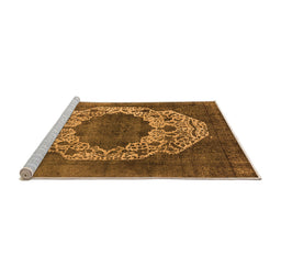 Sideview of Machine Washable Oriental Orange Industrial Area Rugs, wshurb545org