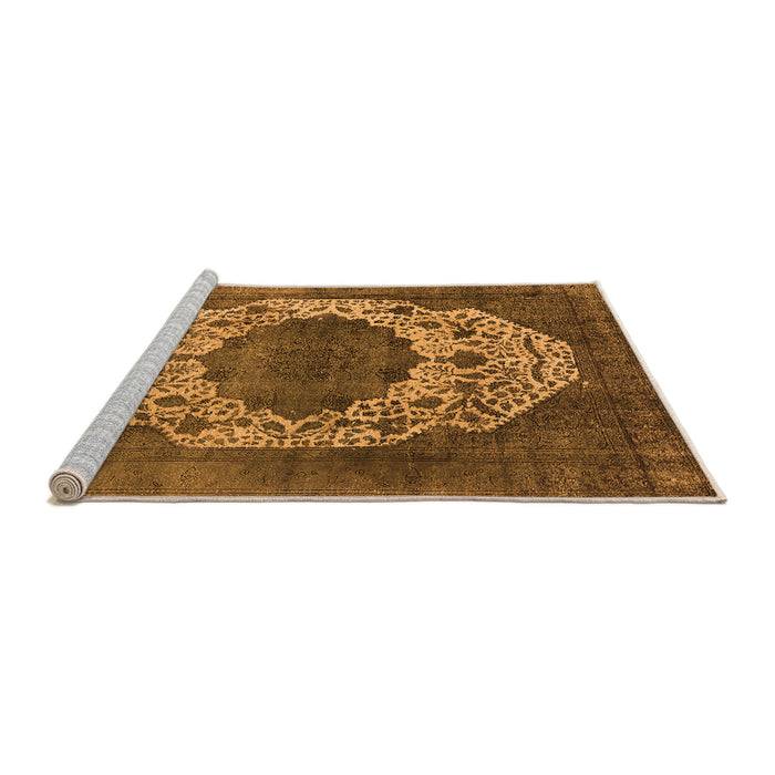 Sideview of Machine Washable Oriental Orange Industrial Area Rugs, wshurb545org