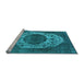 Sideview of Machine Washable Oriental Light Blue Industrial Rug, wshurb545lblu